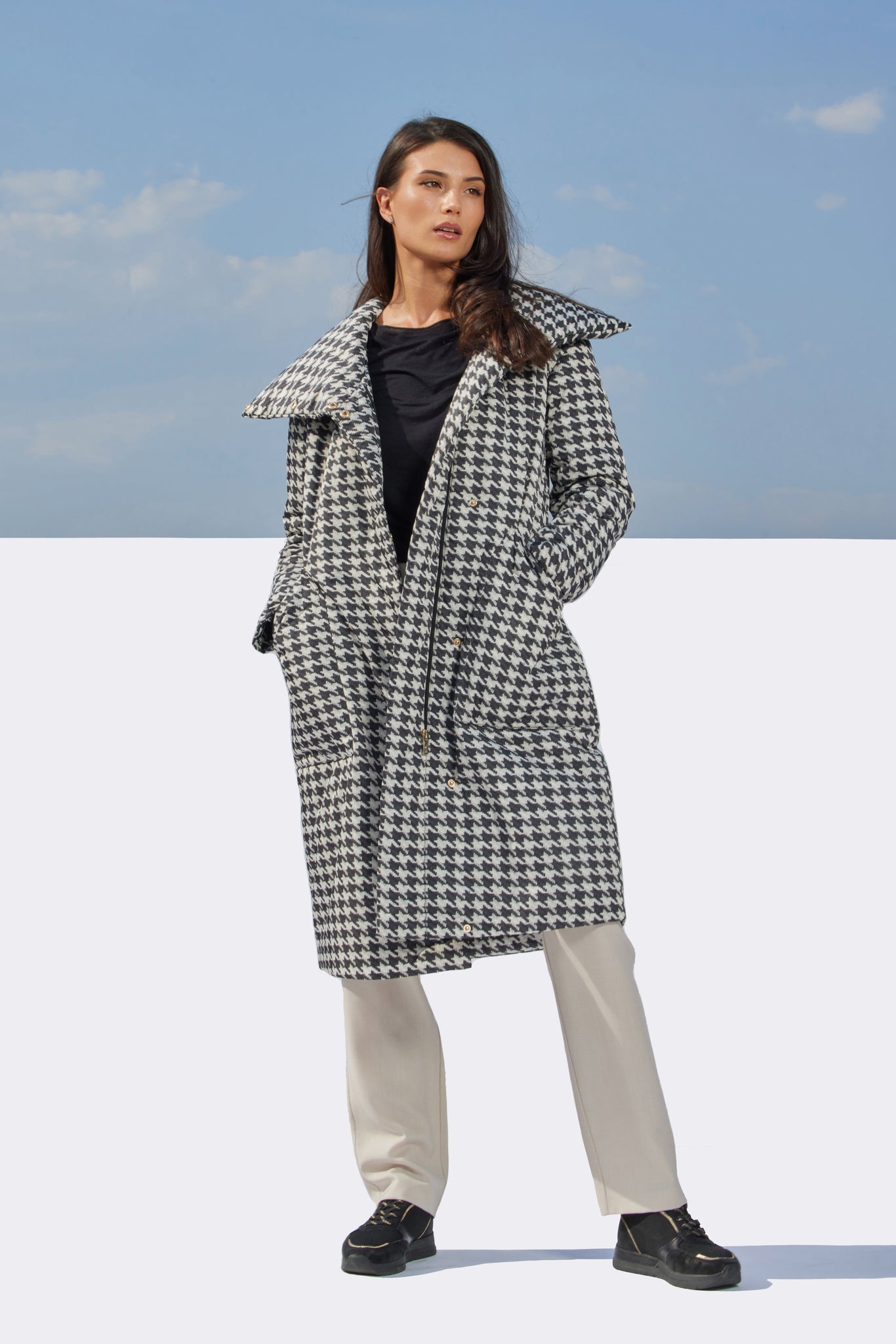 АВРОРА женское пальто с принтом