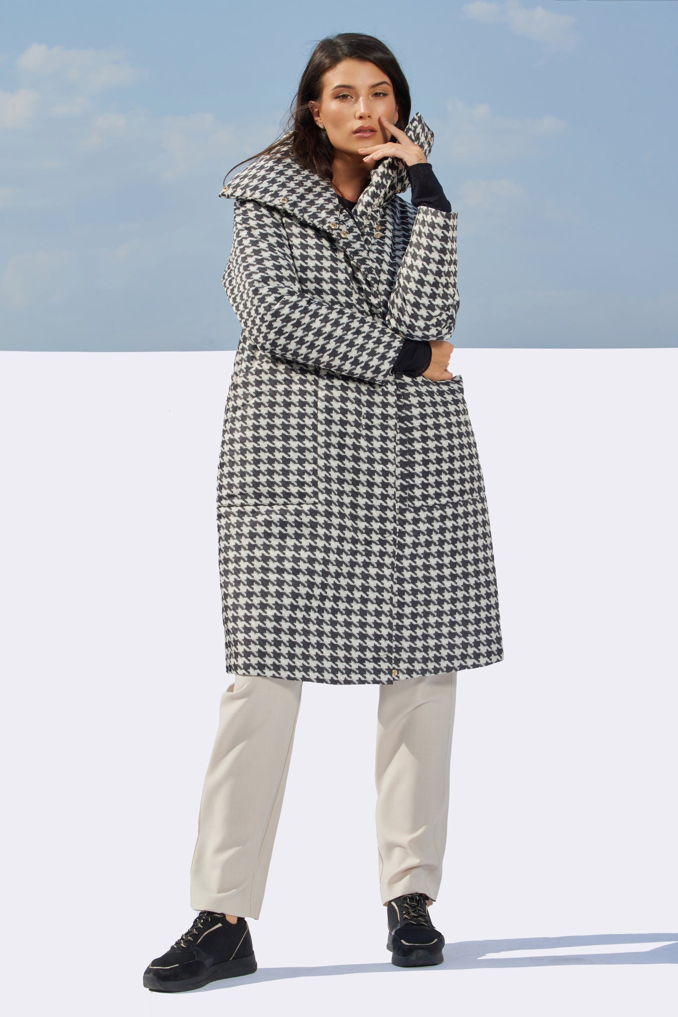 АВРОРА женское пальто с принтом