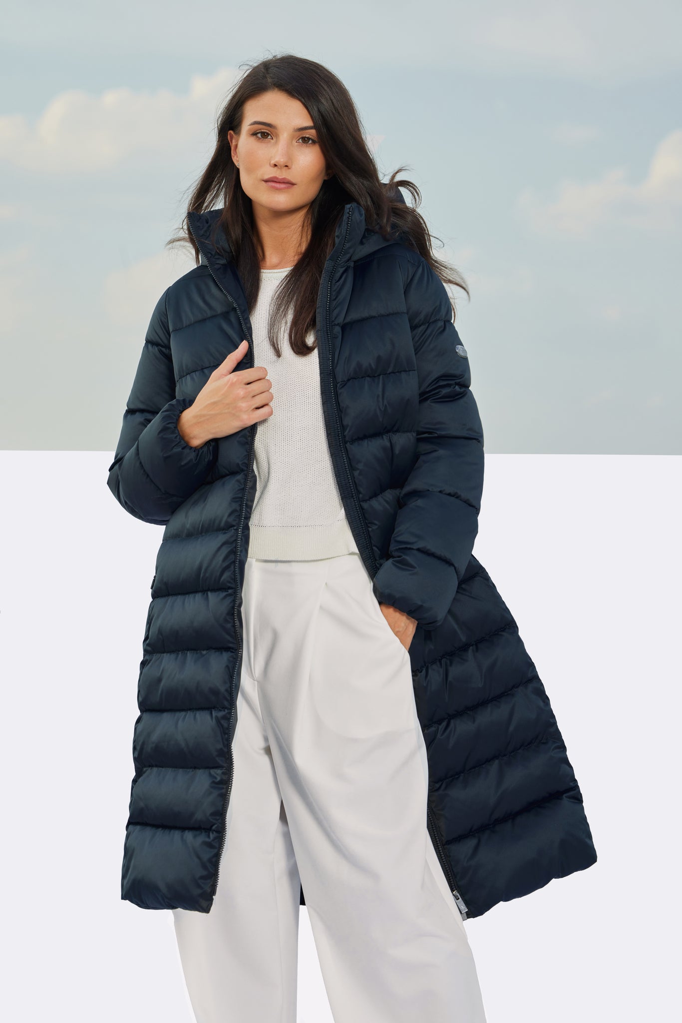 Palton de damă TORIS dark navy