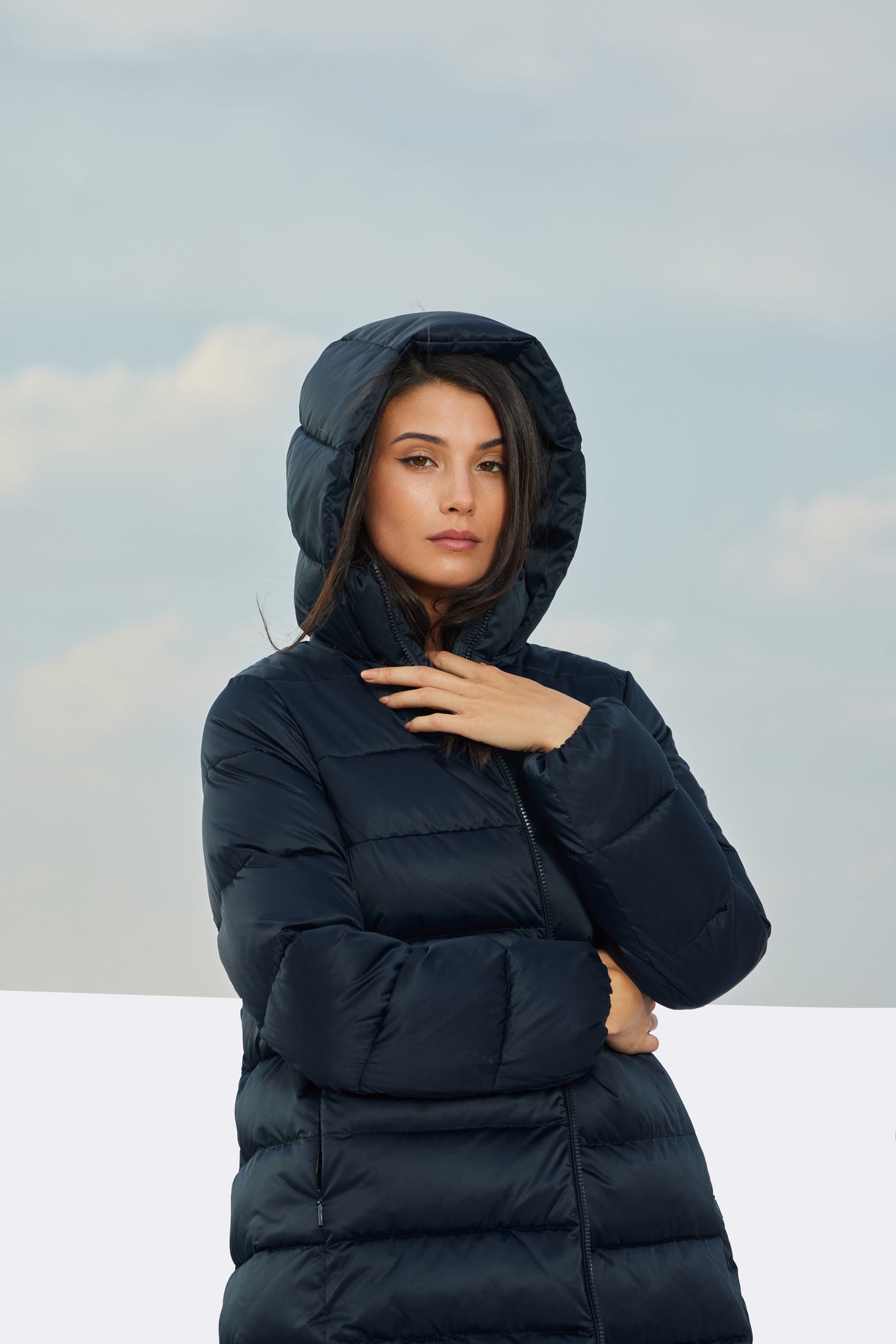 Palton de damă TORIS dark navy