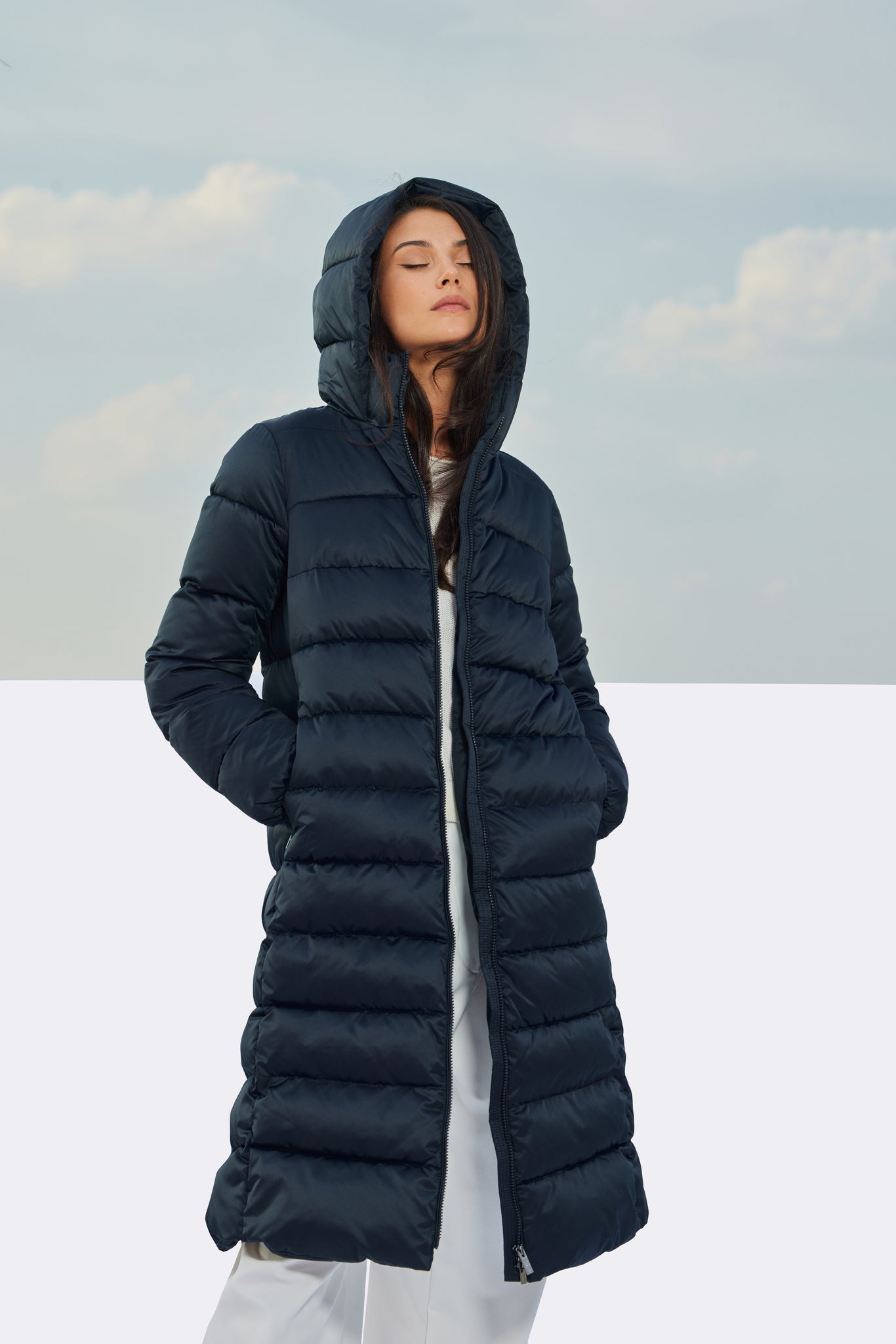 Palton de damă TORIS dark navy