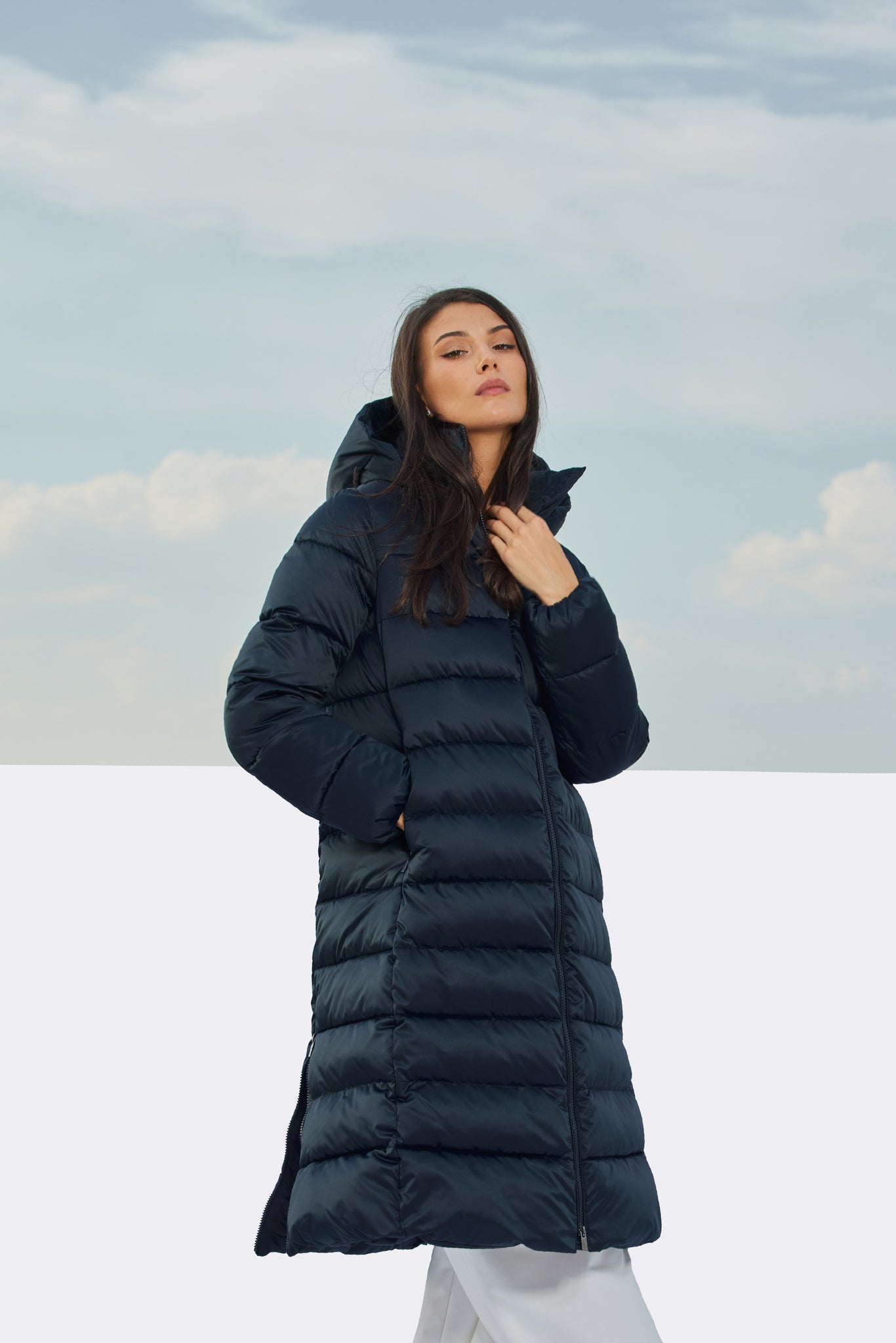 Palton de damă TORIS dark navy