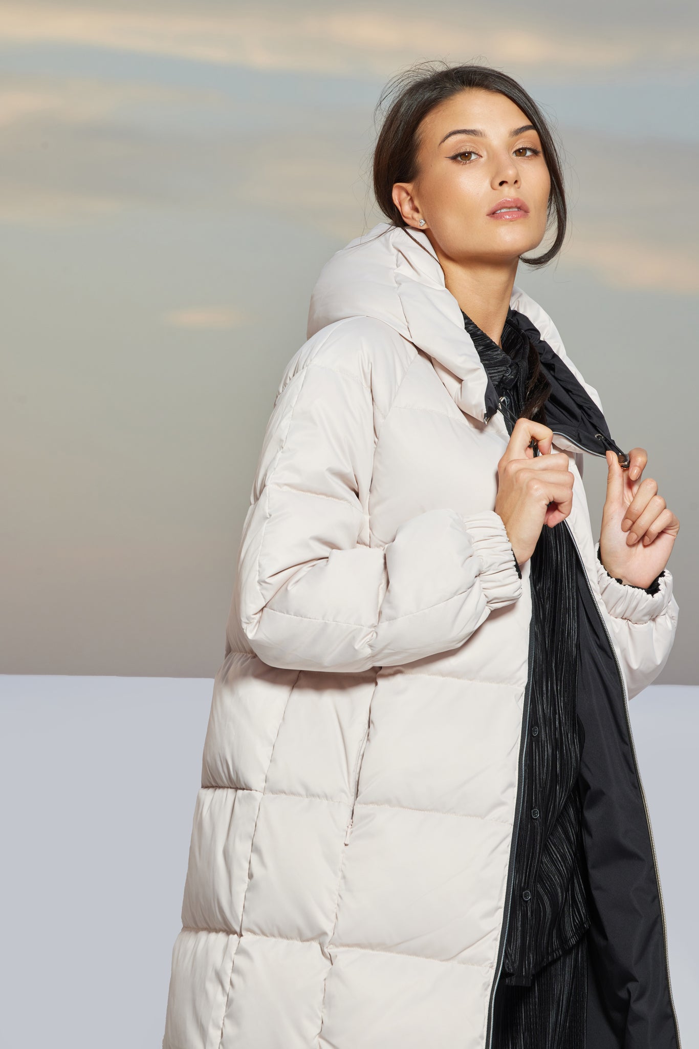 Palton de damă FARIDA reverse hushed violet