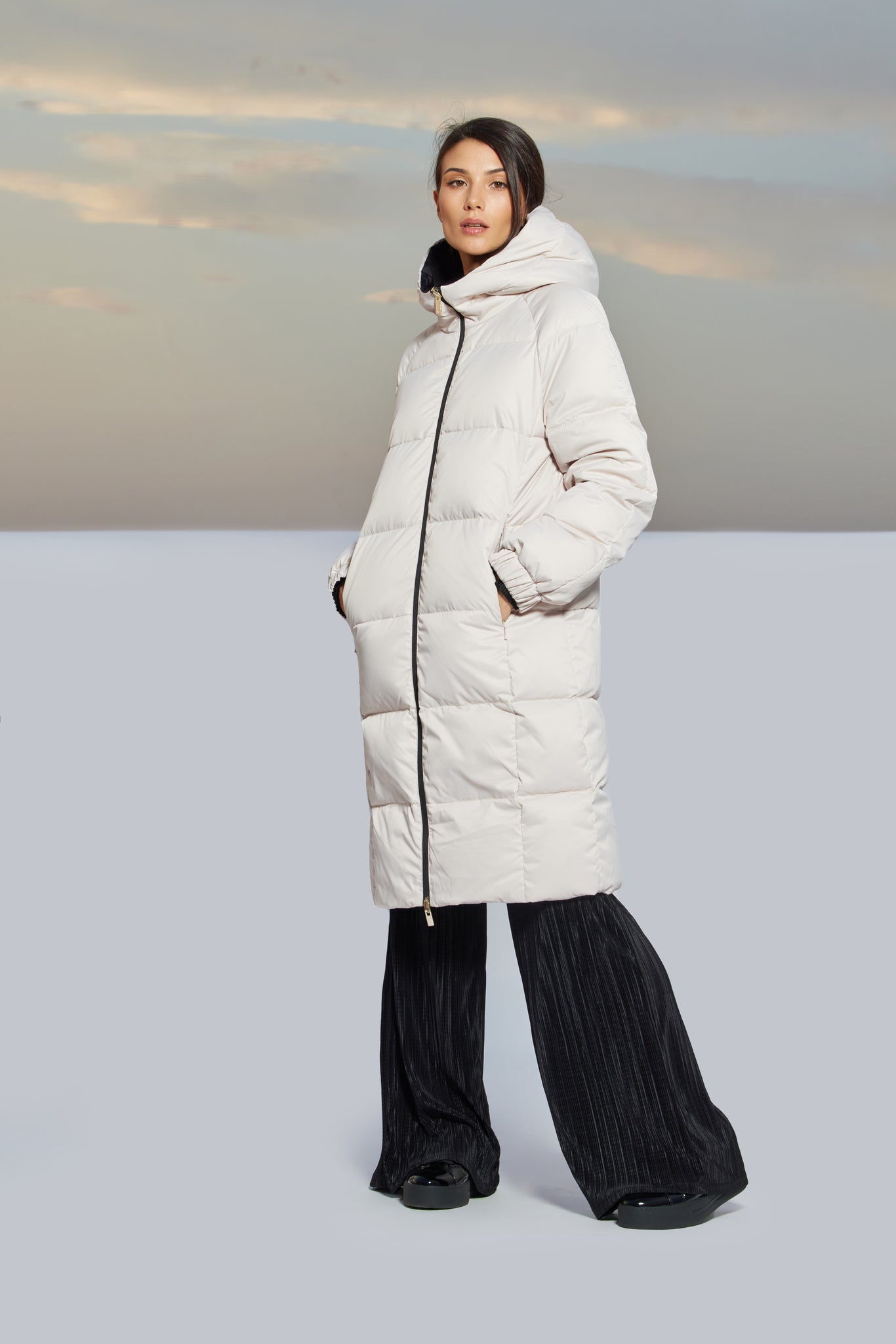 Palton de damă FARIDA reverse hushed violet