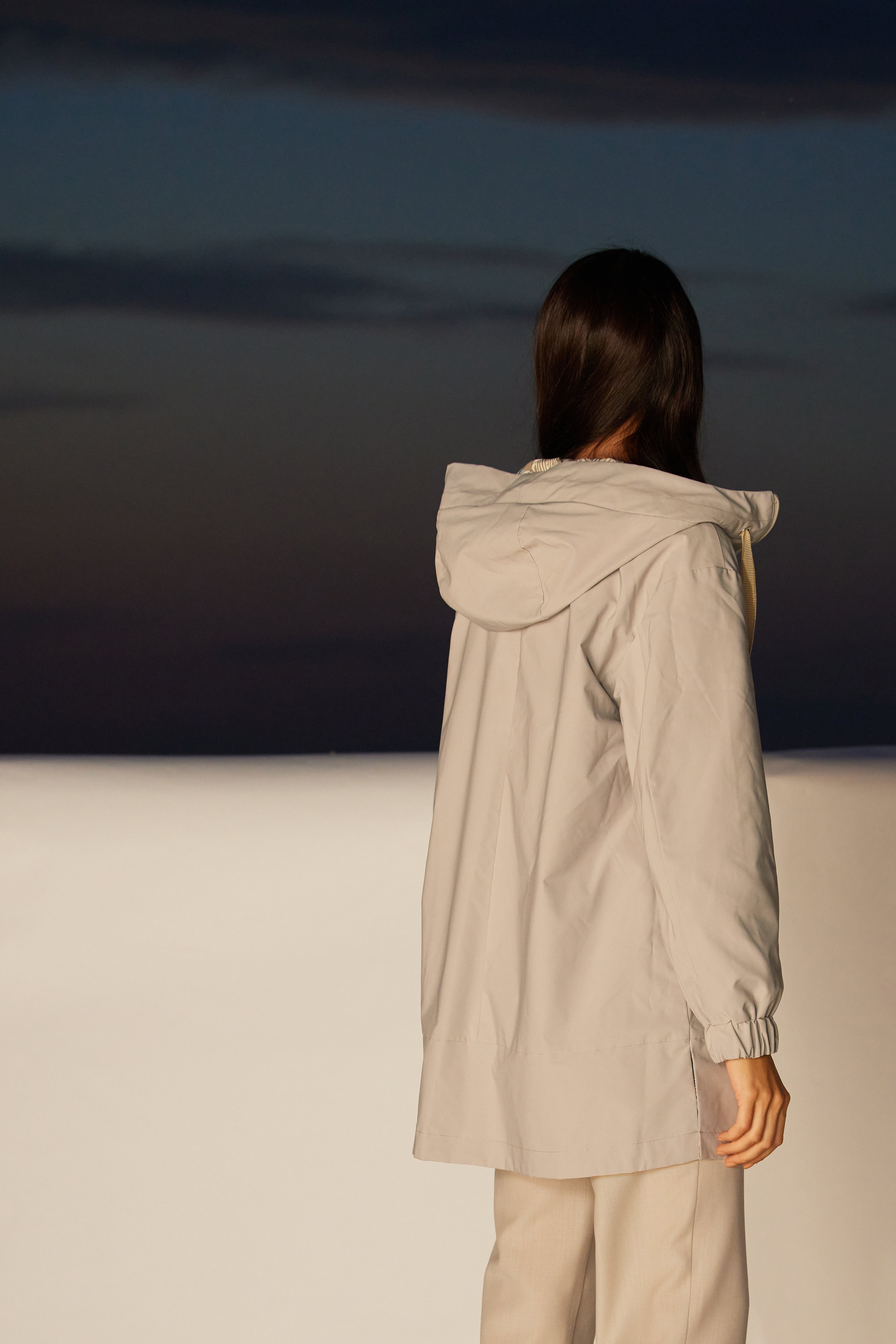 Trenci reversibil damă LOLA, stucco /reverse floral