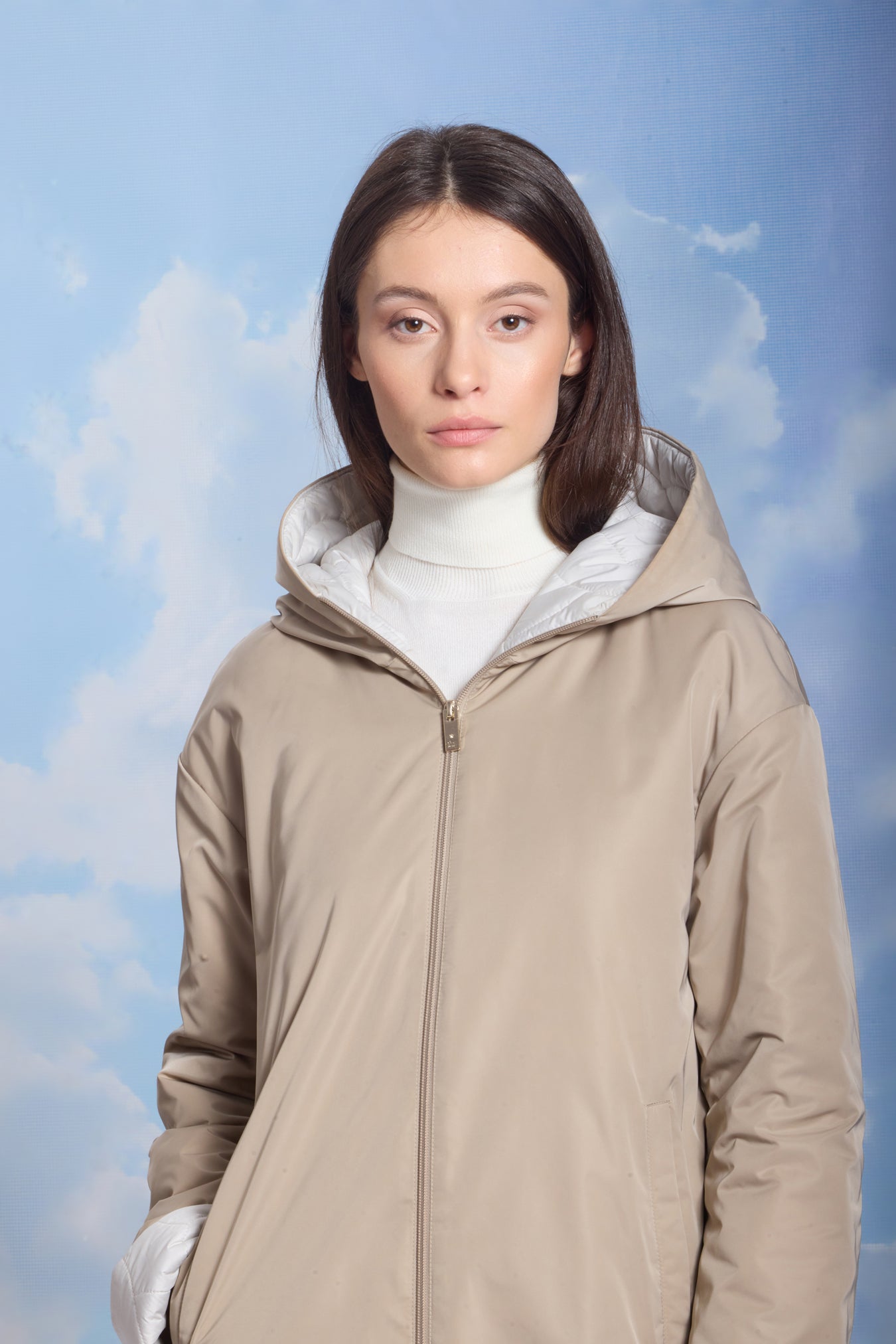 Palton damă reversibil AZA lunar rock/reverse crockery