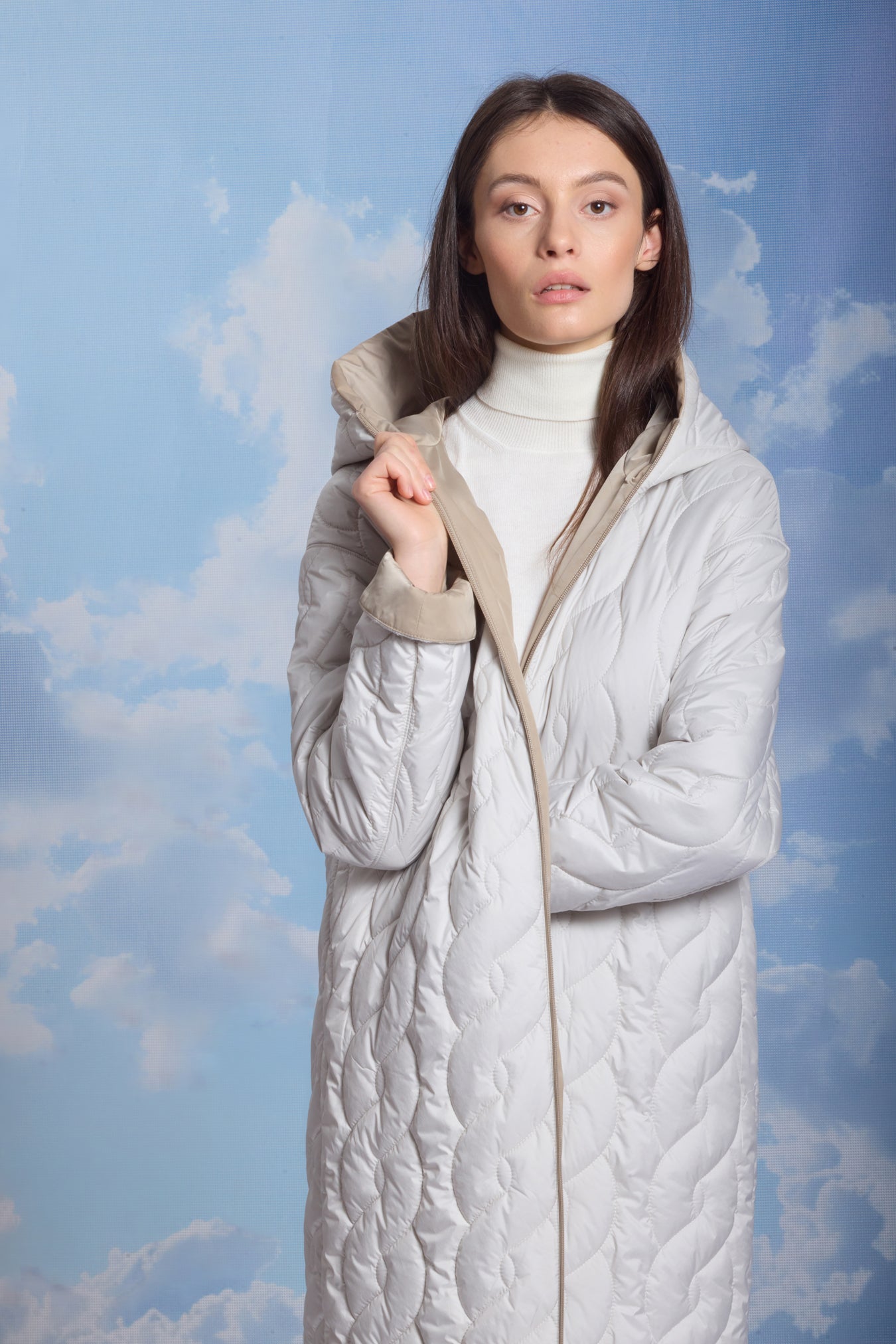 Palton damă reversibil AZA lunar rock/reverse crockery