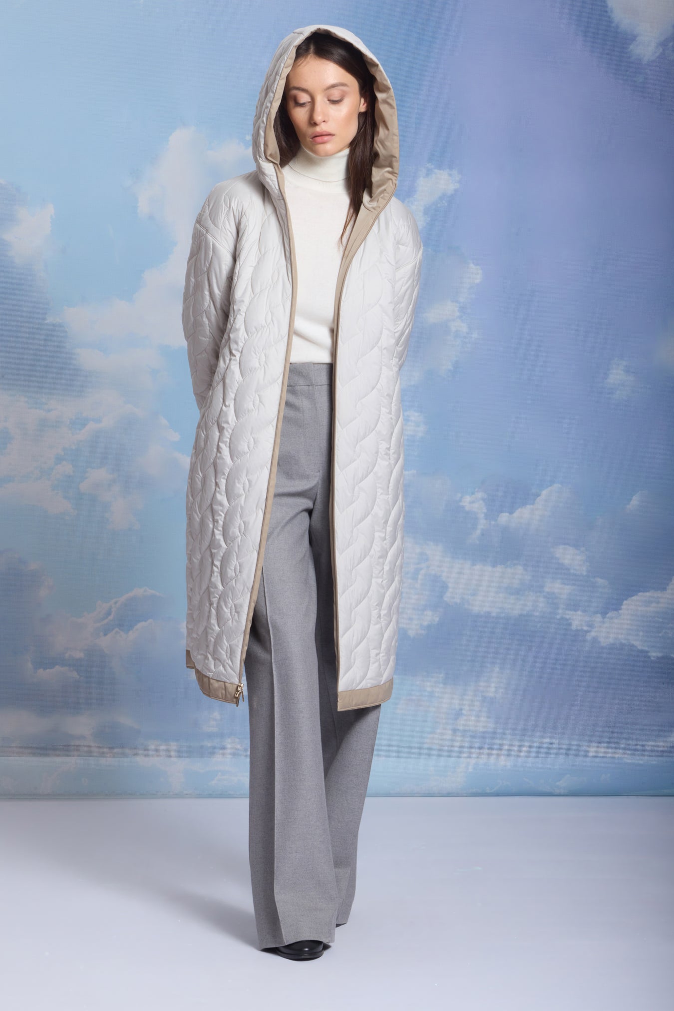 Palton damă reversibil AZA lunar rock/reverse crockery