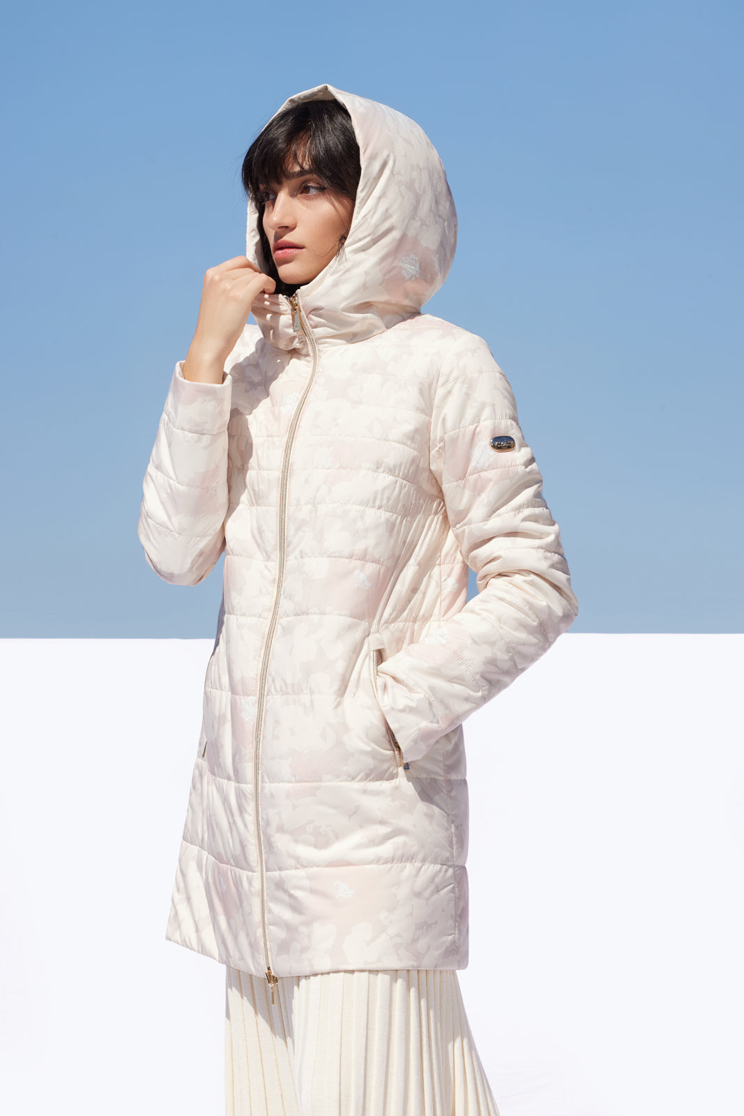 Geacă damă OLGA , reversibilă, print/stucco,