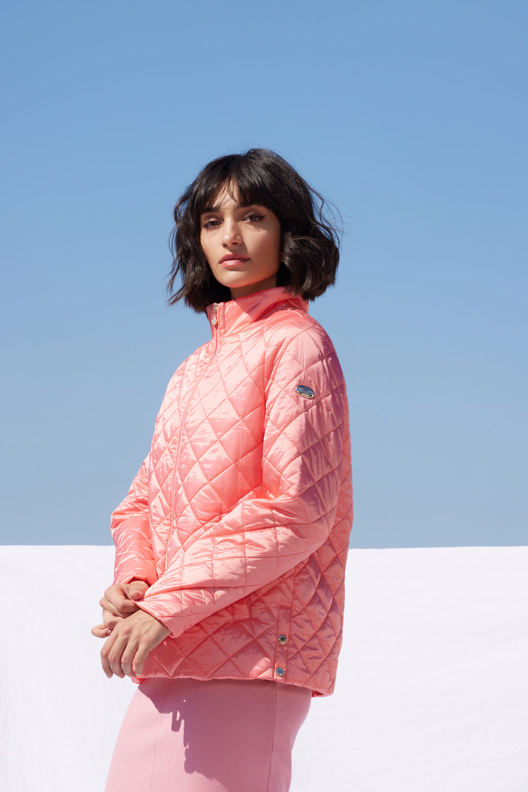 Geacă damă matlasată FULVIA – Salmon Rose