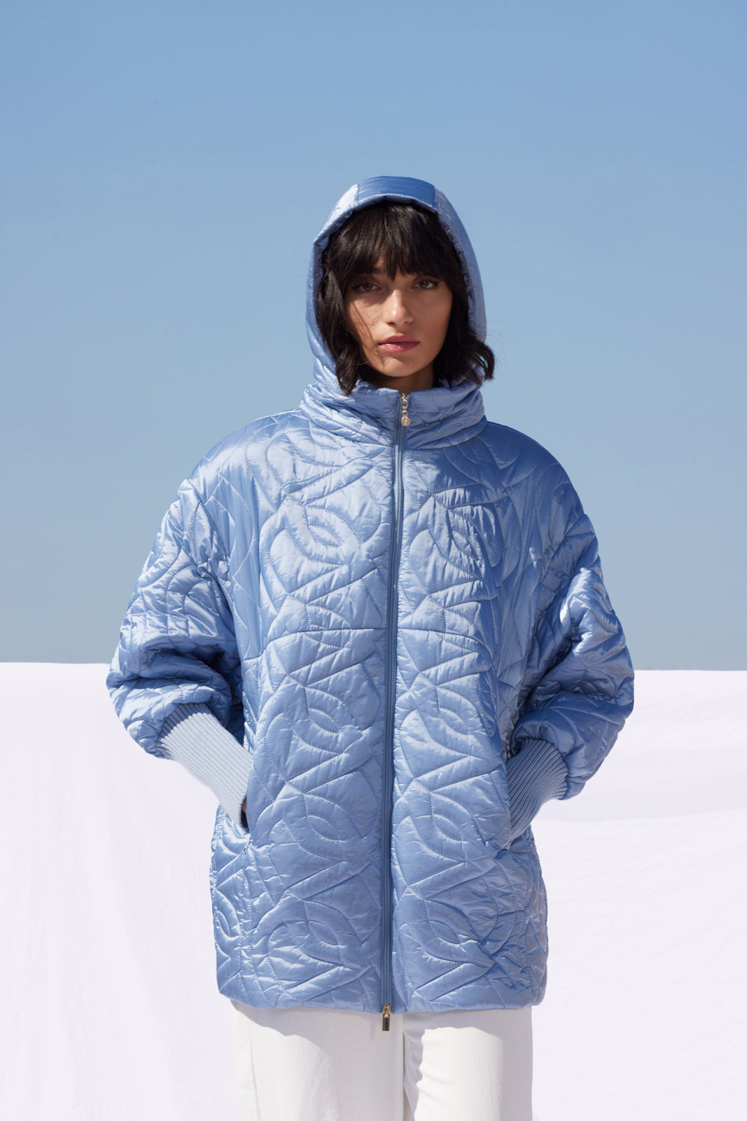 Geacă damă matlasată KIASANA – Dusty Blue