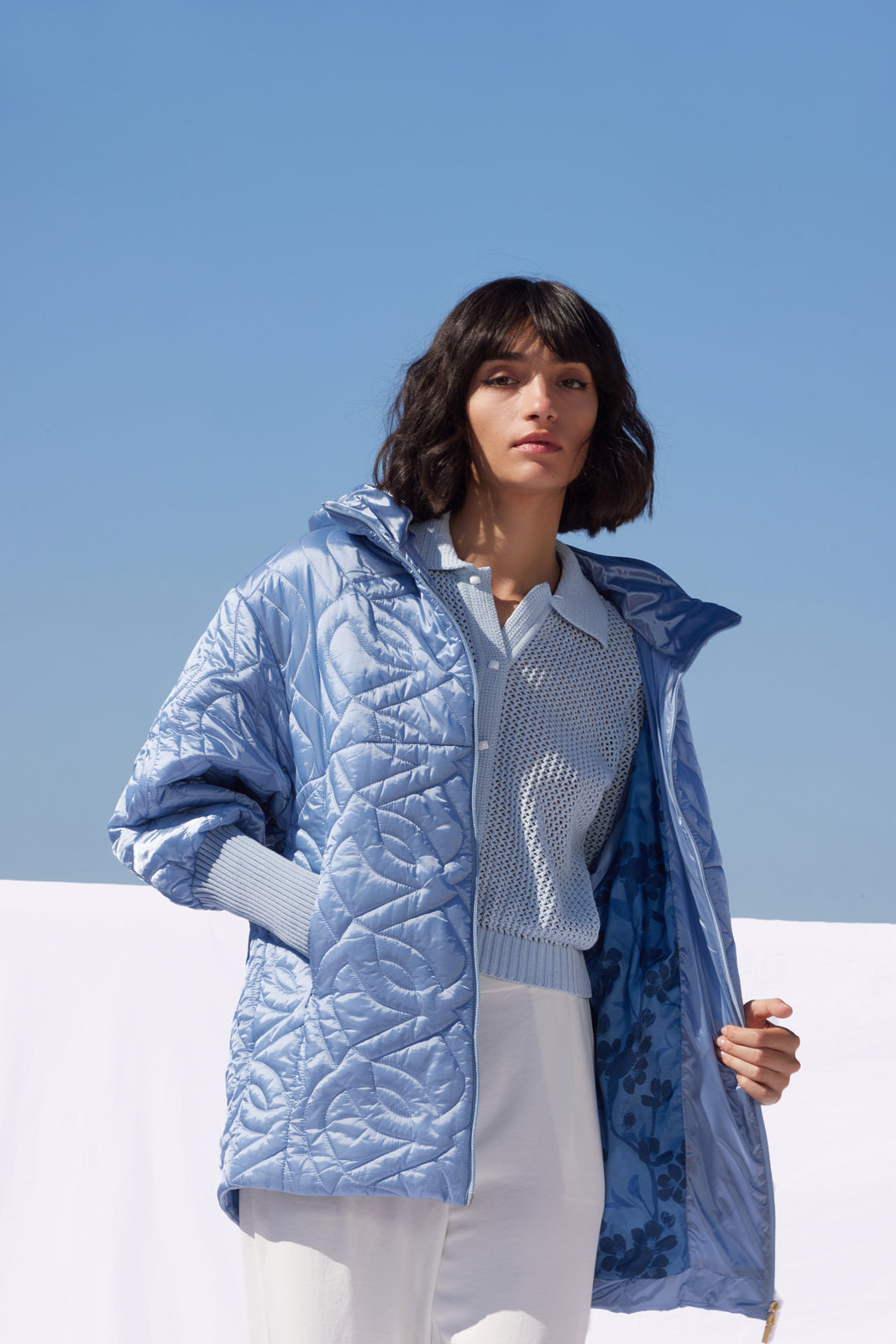 Geacă damă matlasată KIASANA – Dusty Blue