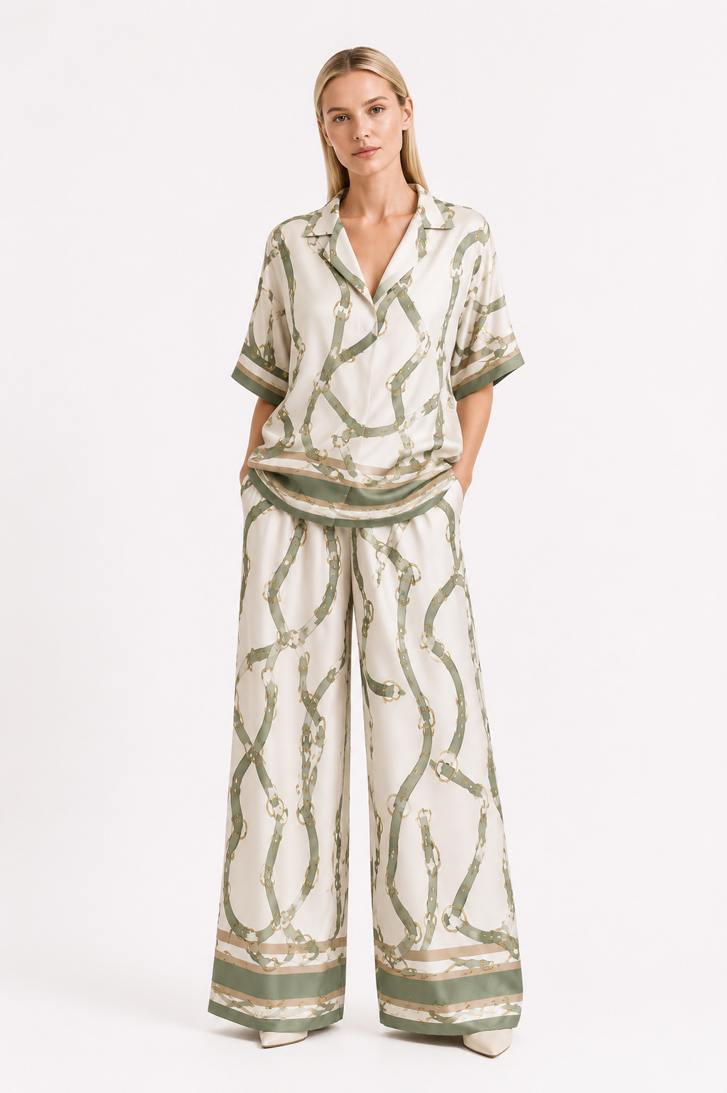 Set damă CHAINS sage green