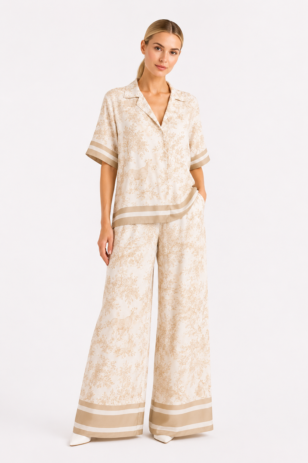 Set damă SAFARI toile beige long
