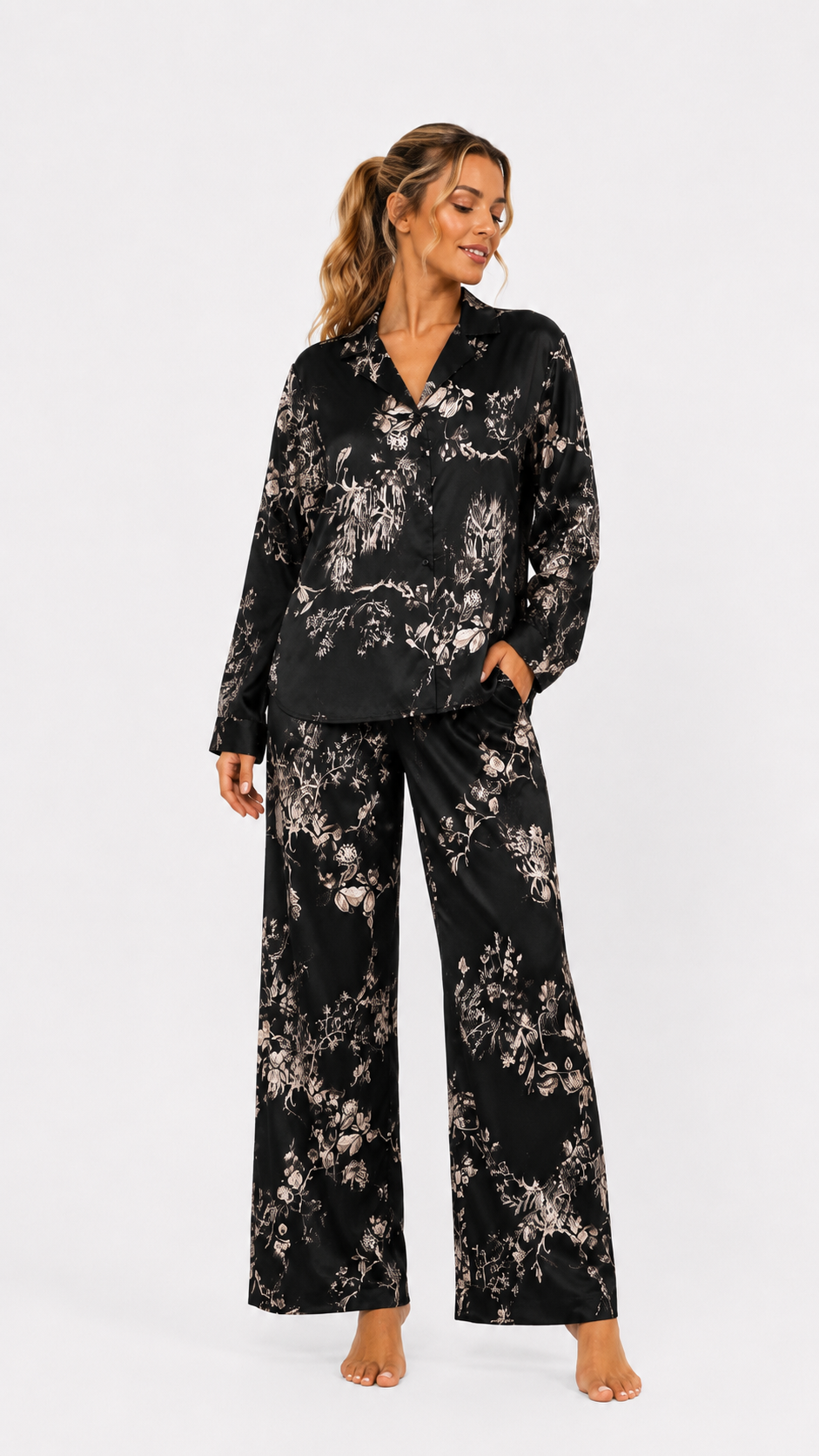 Set damă FLOWERS black