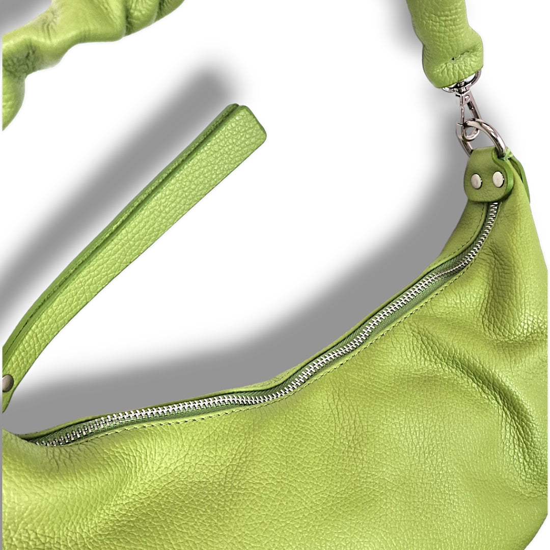 Geantă damă din piele naturală Baguette Green Soft – Verde | Made in Italy