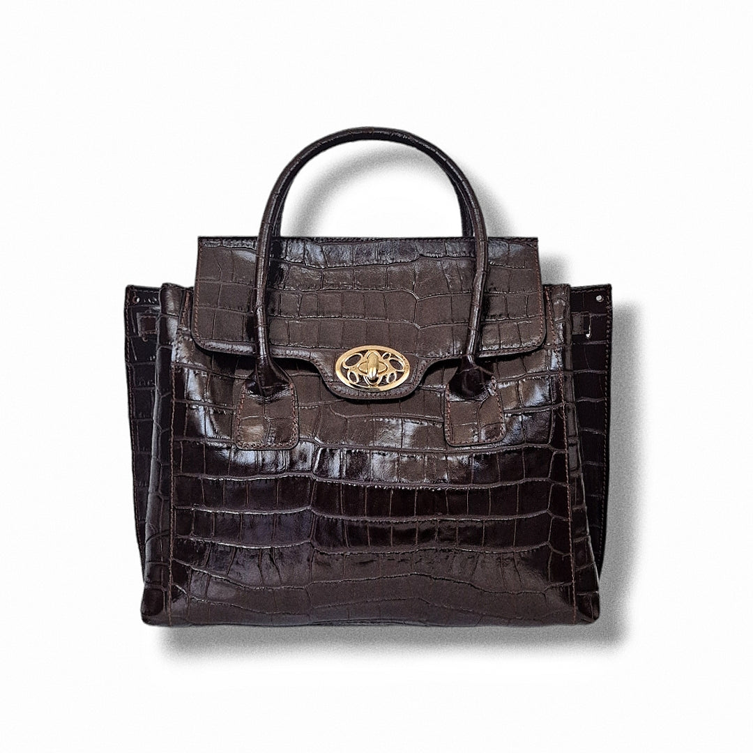 Geantă damă din piele naturală Parma Bordo Crocco Big Tote – Bordo Croco | Made in Italy