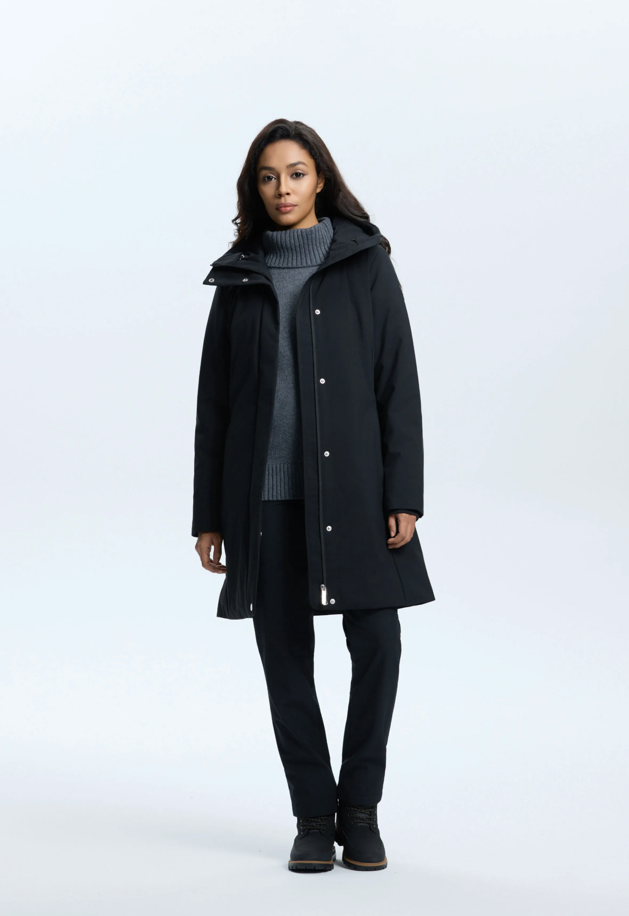 Palton matlasat negru LUTHA