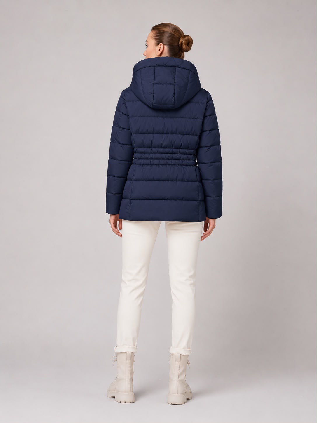 Geacă de damă cu puf natural de gâscă DILETA dark navy