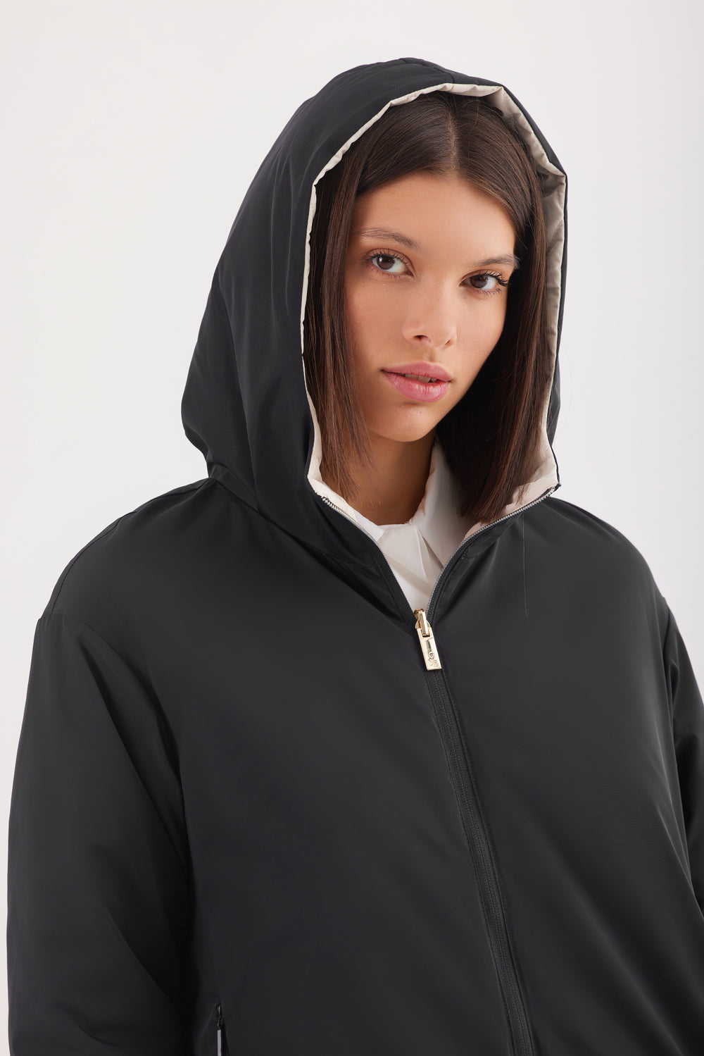 Geacă reversibila damă LERA, black / reverse beige