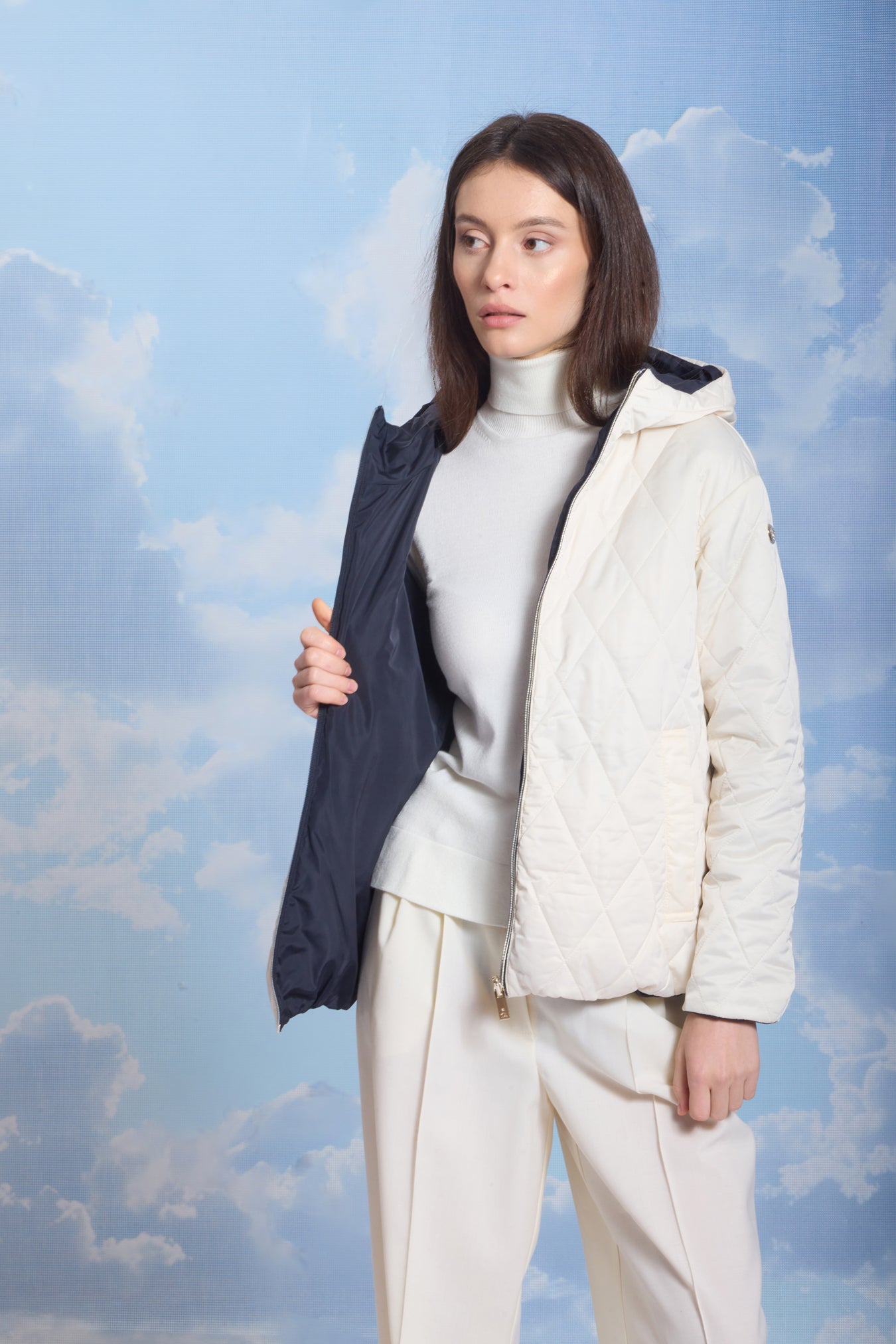 Geacă damă reversibilă LERA– Black / Reverse Beige