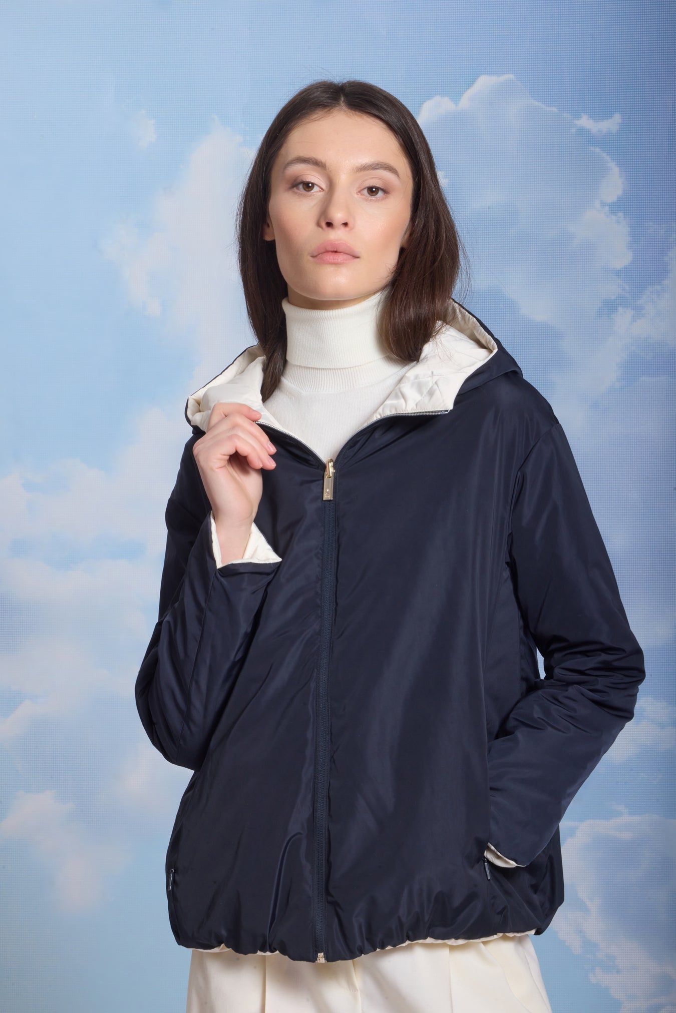 Geacă damă reversibilă LERA– Black / Reverse Beige