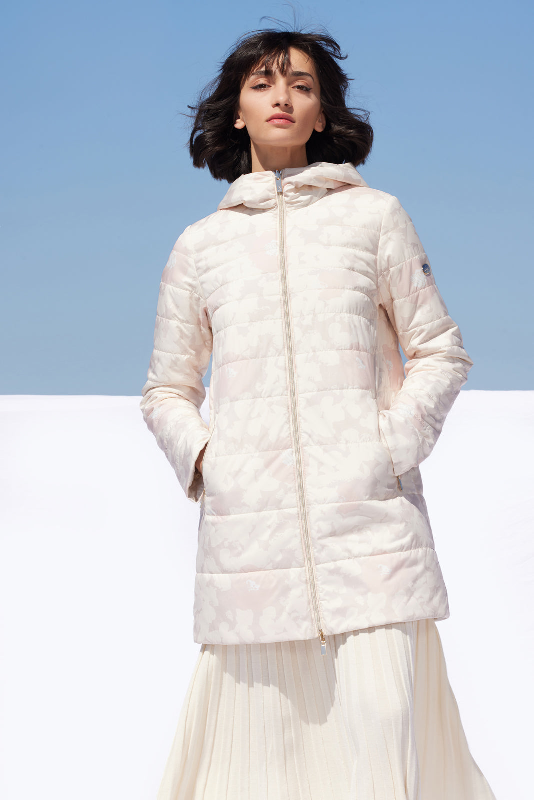 Geacă damă OLGA , reversibilă, print/stucco,