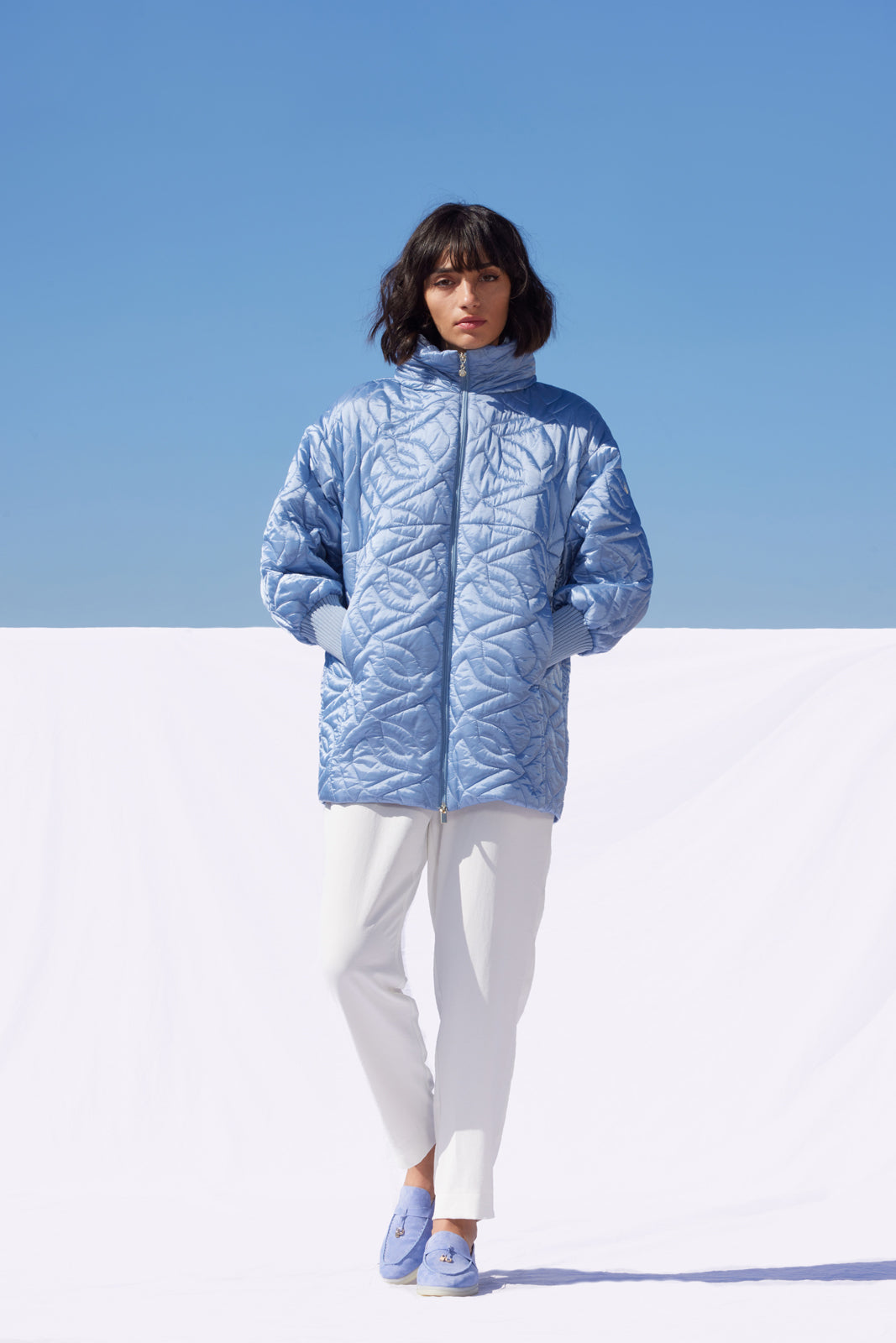 Geacă damă matlasată KIASANA – Dusty Blue