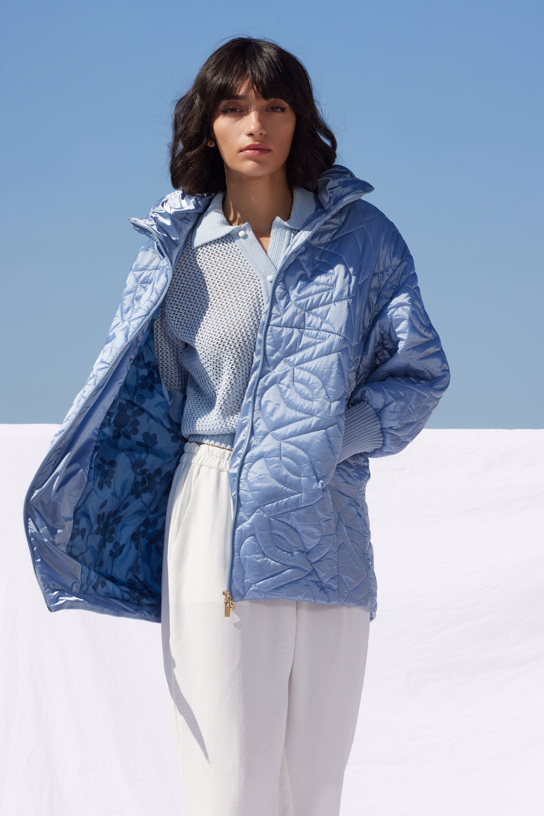 Geacă damă matlasată KIASANA – Dusty Blue