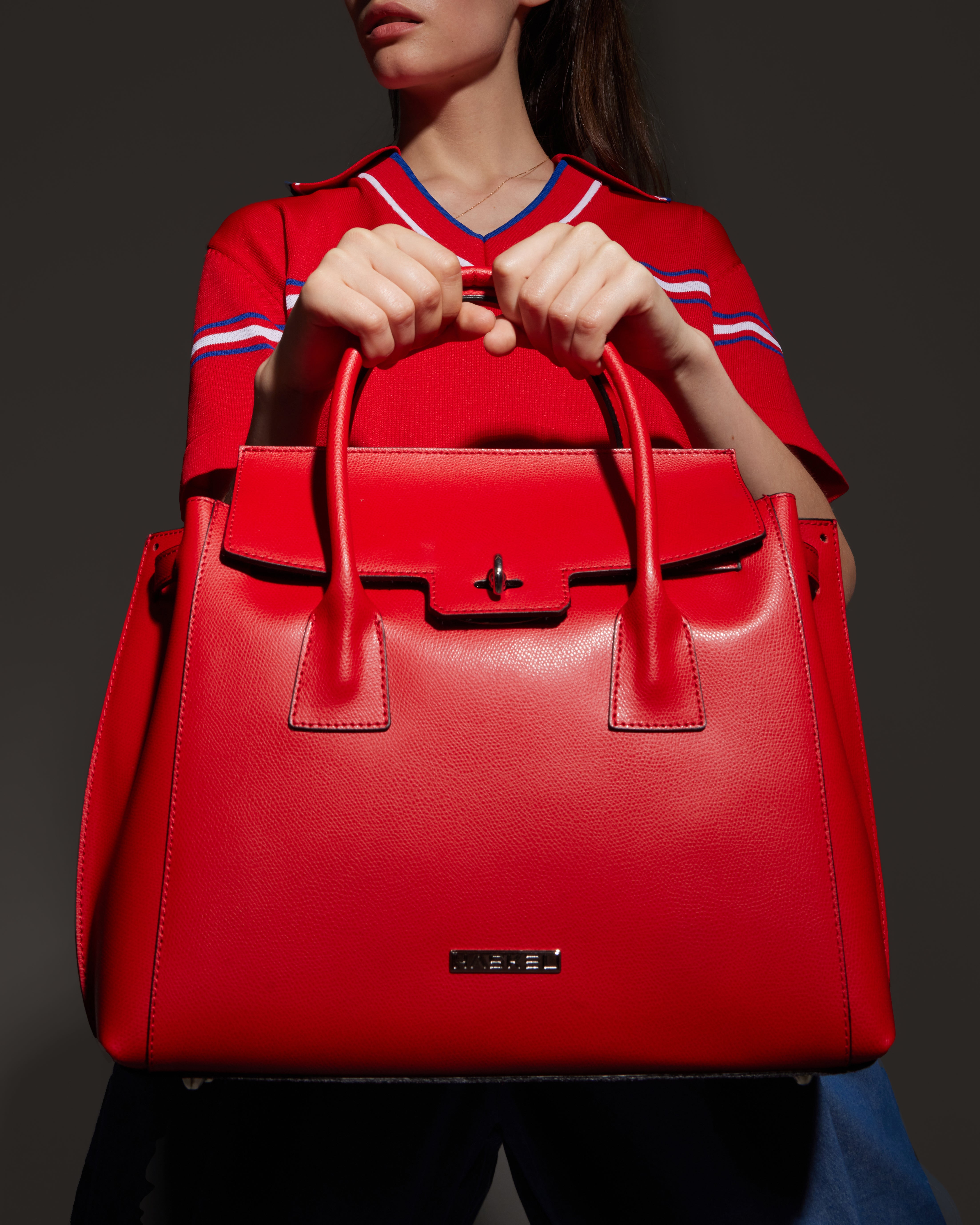 Geantă damă din piele naturală Parma Red Big Tote – Roșu | Made in Italy