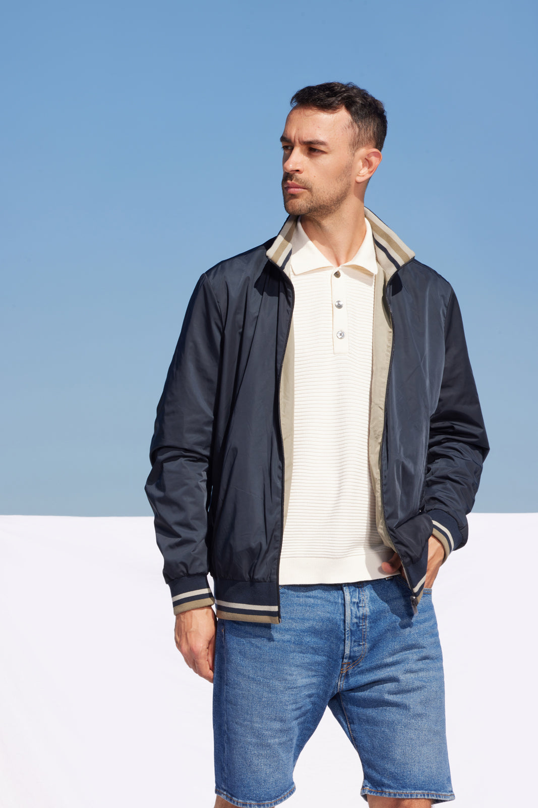 Geacă reversibilă pentru bărbați  LUSIO  – dark navy / spray green