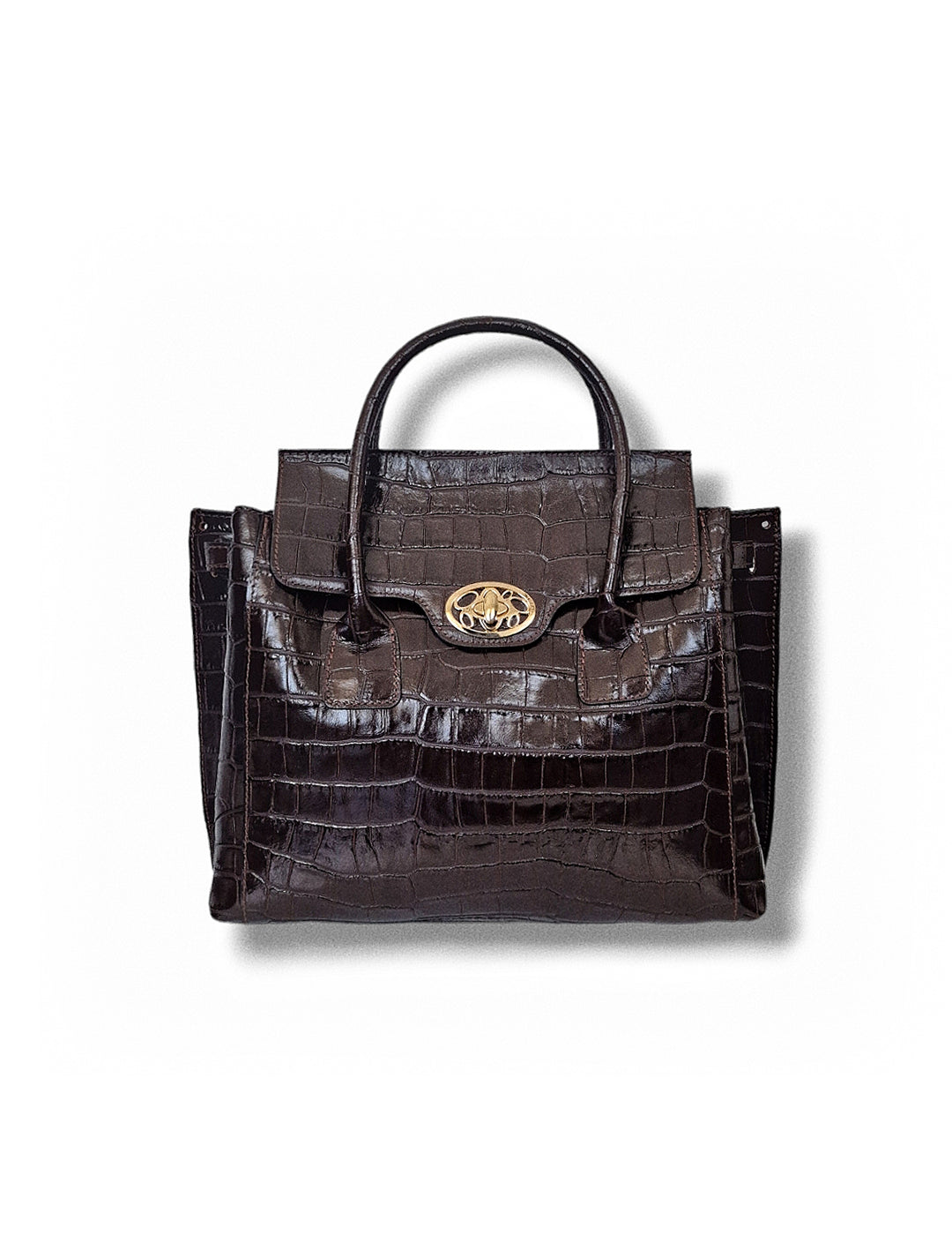 Geantă damă din piele naturală Parma Chocolate Crocco Big Tote – Bordo Croco | Made in Italy