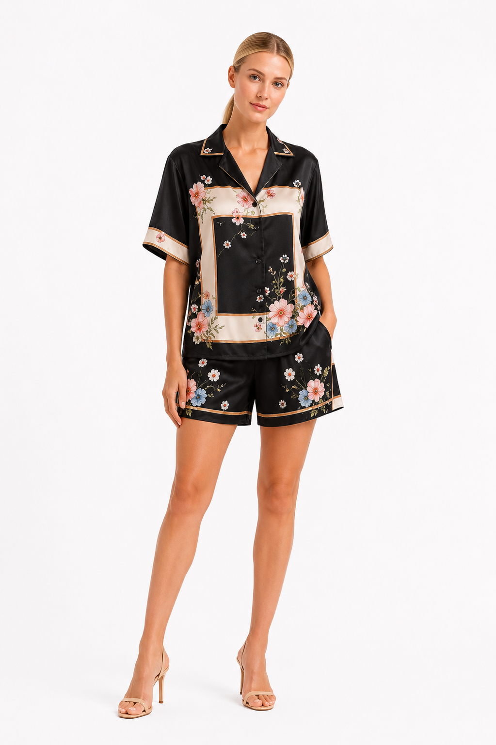 Set damă FLOWERS black