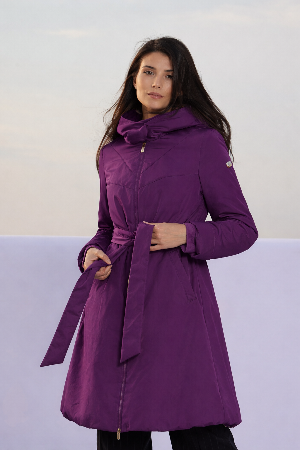 Palton damă RADA, plumb perfect/violet