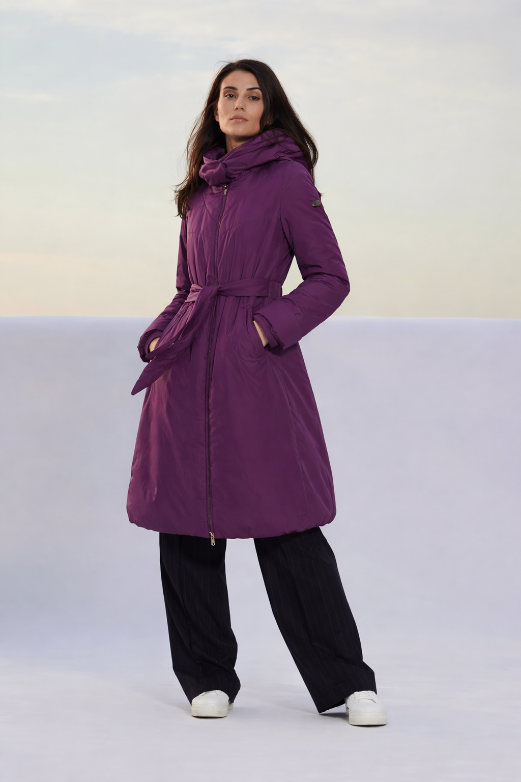 Palton damă RADA, plumb perfect/violet