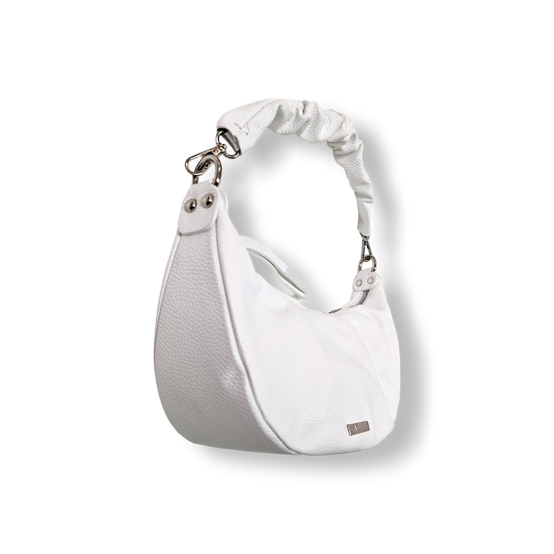 Geantă damă din piele naturală Baguette White Soft – Alb | Made in Italy