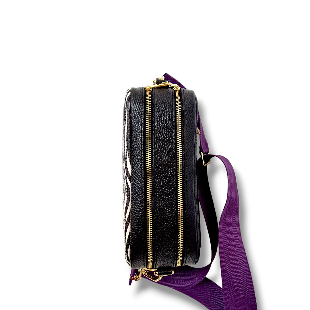 Geantă damă din piele naturală Leon Zebra Crossbody – Animal Print | Made in Italy