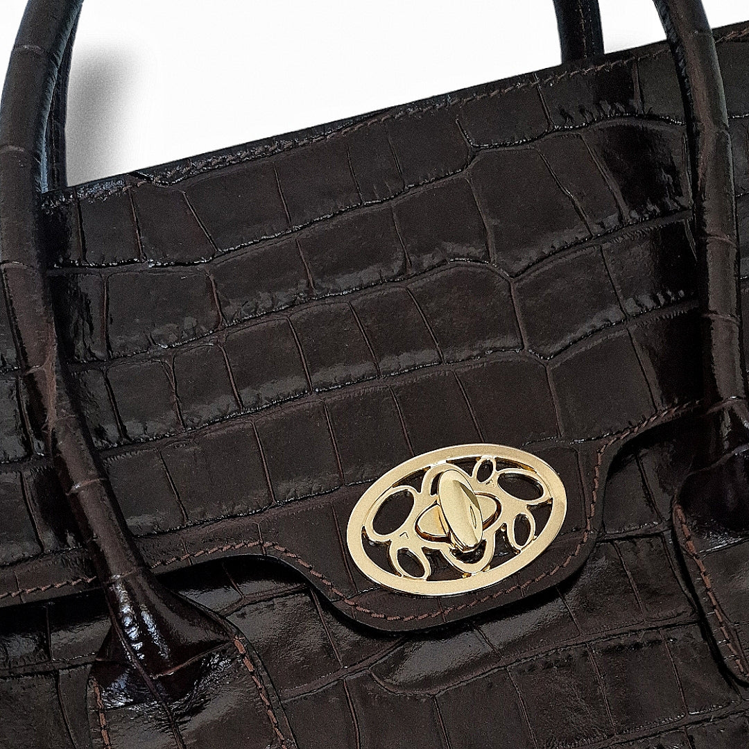 Geantă damă din piele naturală Parma Bordo Crocco Big Tote – Bordo Croco | Made in Italy