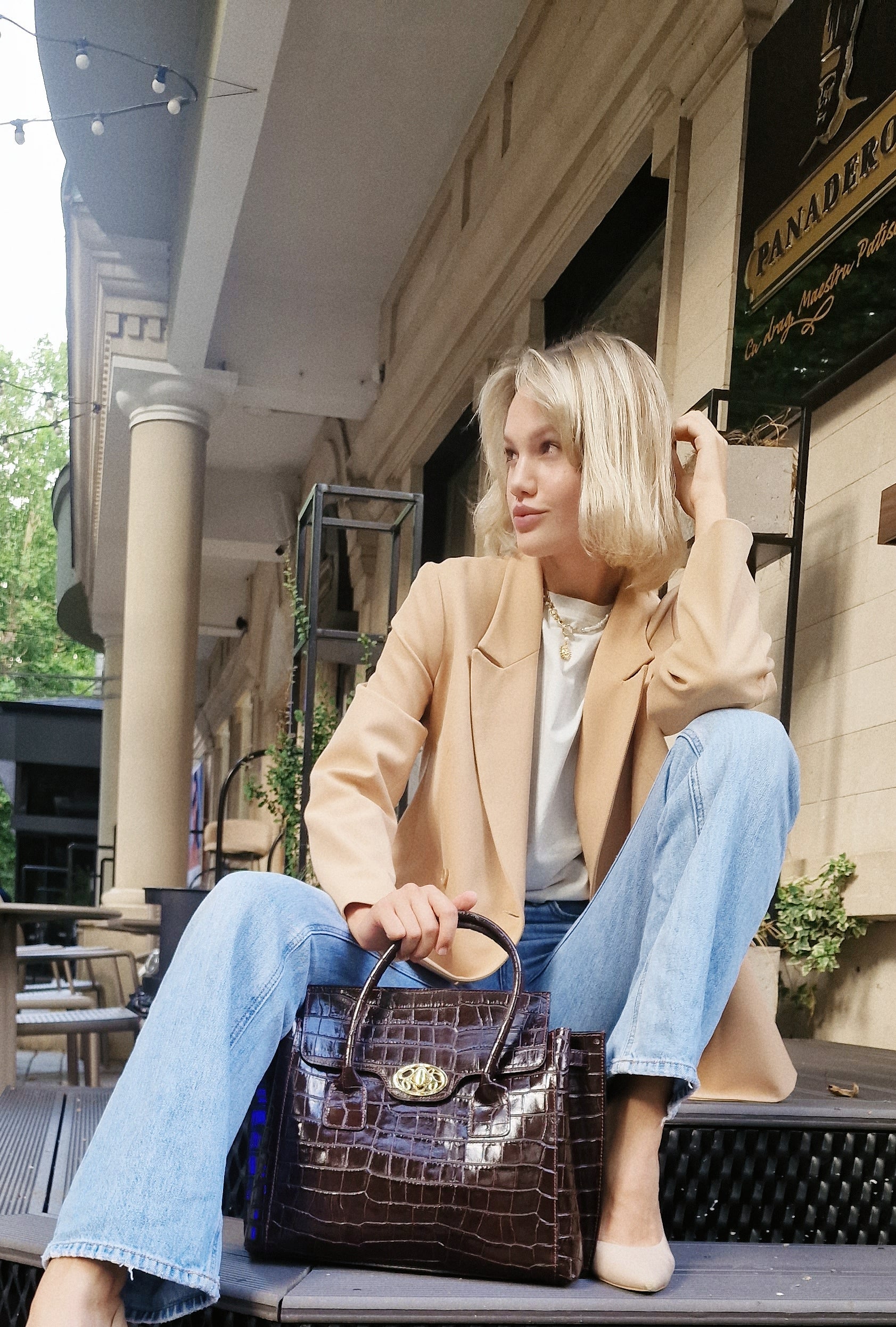 Geantă damă din piele naturală Parma Bordo Crocco Big Tote – Bordo Croco | Made in Italy
