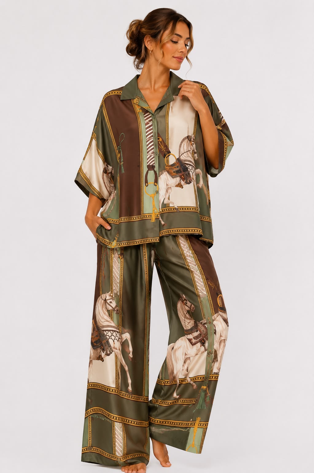 Set damă  Olive Royal Horses  MARRONE
